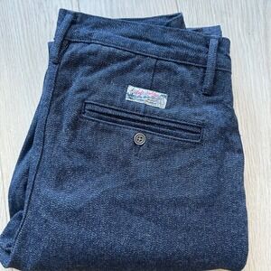 Left Field NYC Coal Miner Salt and Pepper Japanese work wear twill Chinos Sz 32